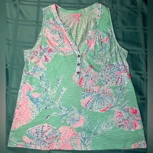 Lilly Pulitzer Minty Fresh Fan Sea Essie Top